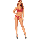 Leg Avenue Sweetheart Lace Bralette Set Red M > Clothes > Bra Sets